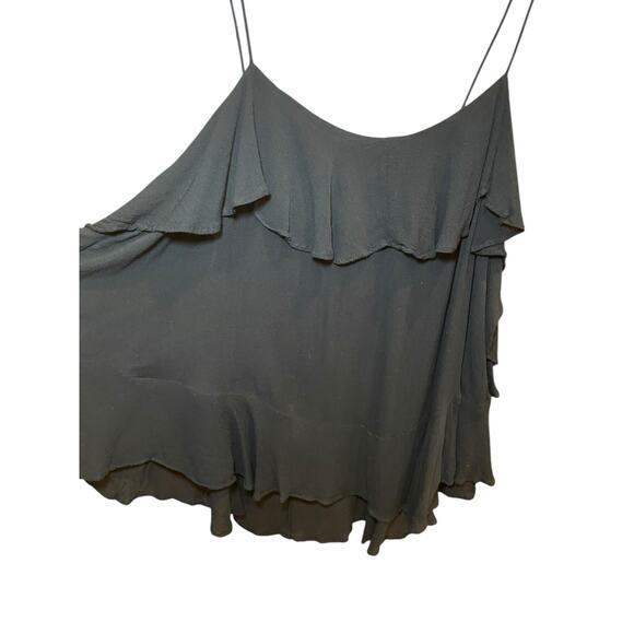 Free People Intimately Women Small Black‎ Ruffle Sleeve Blouse Top Flowy - Picture 6 of 8